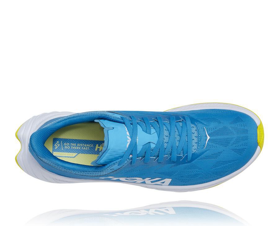 Running Shoes Mens - Hoka One One Carbon X 2 - Blue/White - APZITJY-37